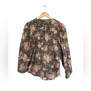 Anthropologie Floral Print Blouse